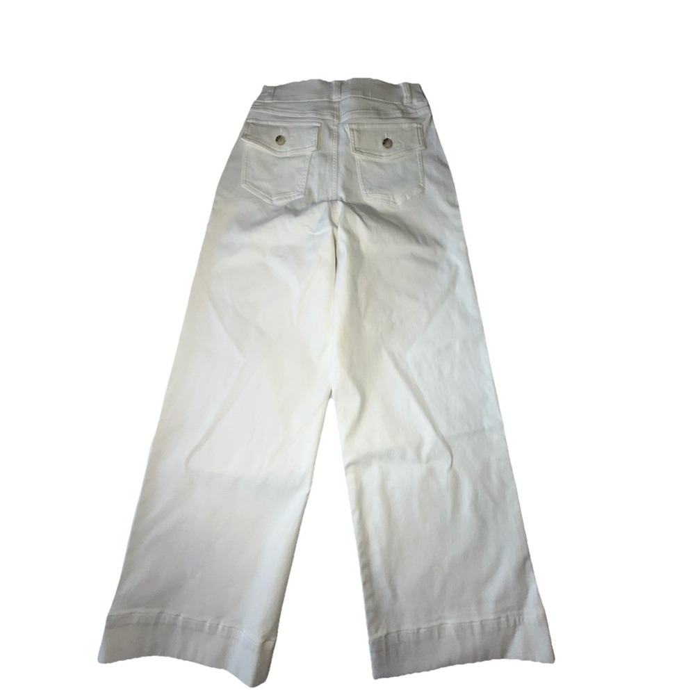 NWT SPANX 20312R Stretch Twill Cropped Wide Leg in Bright White Pants M - Picture 8 of 12